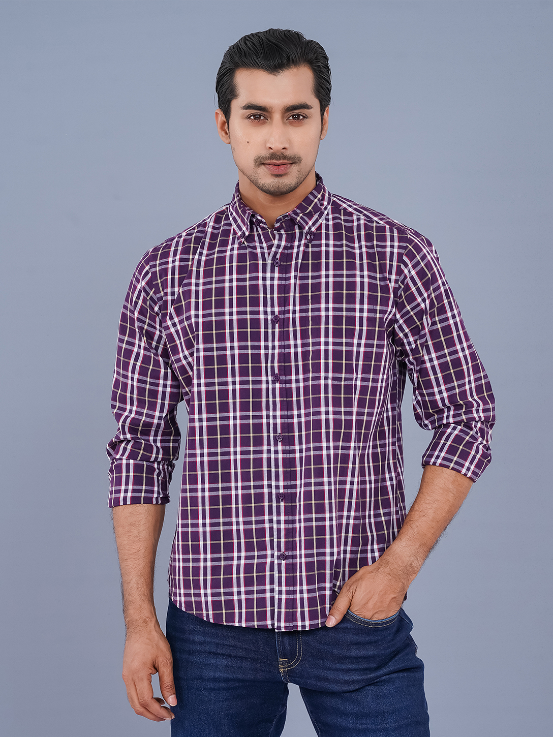 Kimmi Check Shirt L S Jacket Cloud Dancer Check main image 0